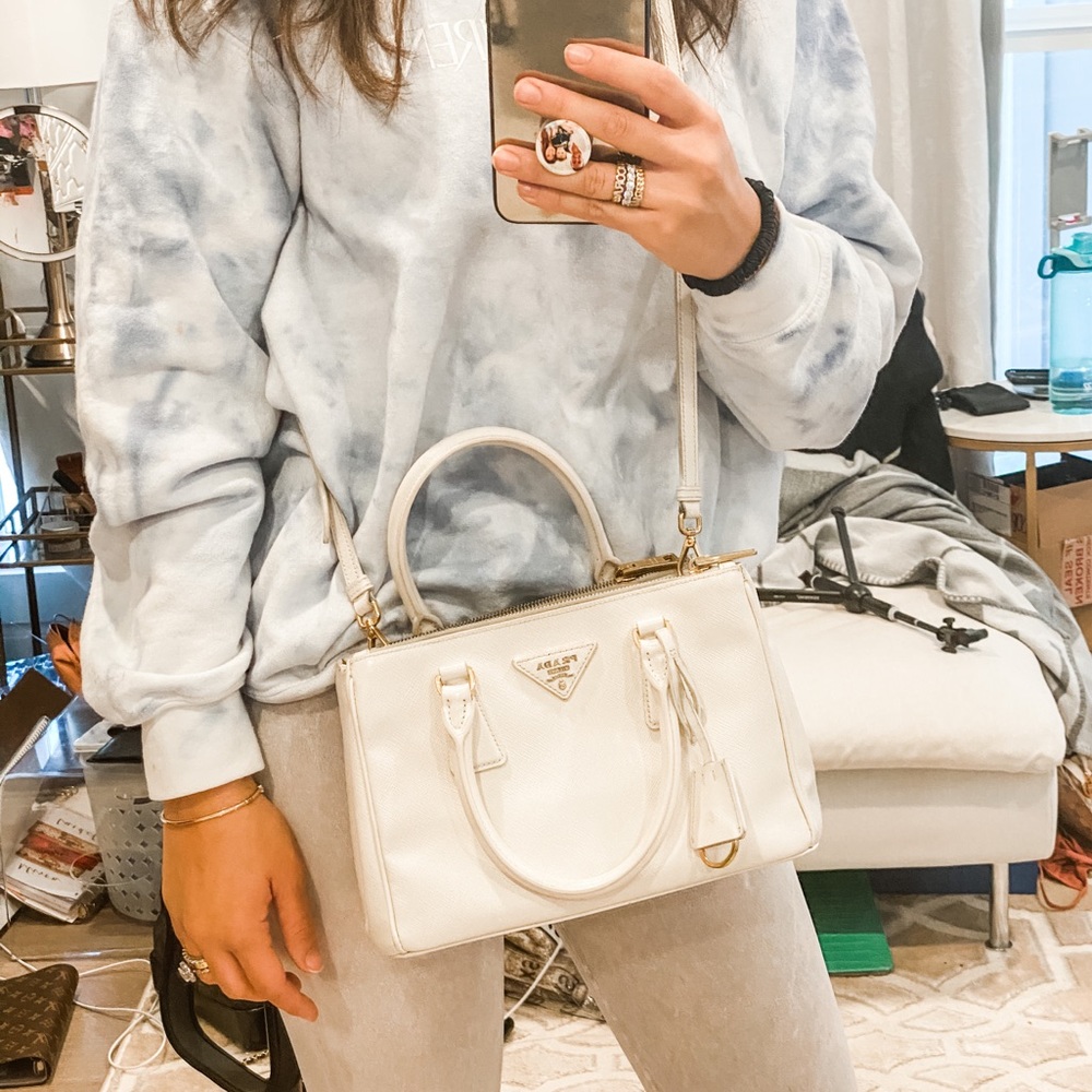 PRADA mini galleria double zip tote bag saffiano